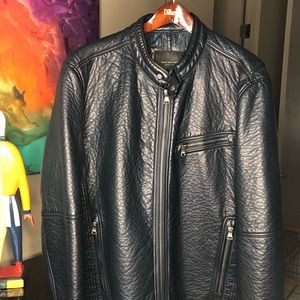 Marc New York - Deep Blue Leather Jacket - Mint